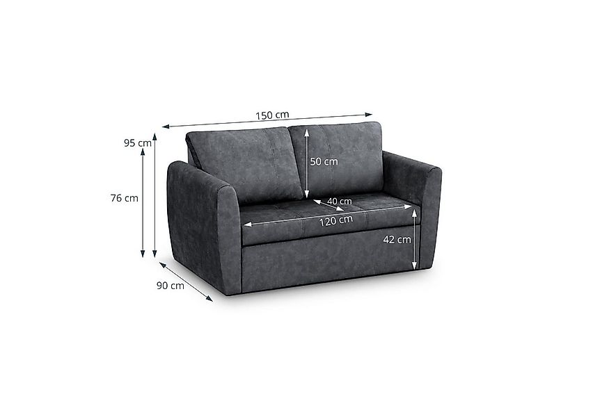 Beautysofa Schlafsofa Kamel II Liegefläche 188×122 cm, Bettkasten und Schla günstig online kaufen