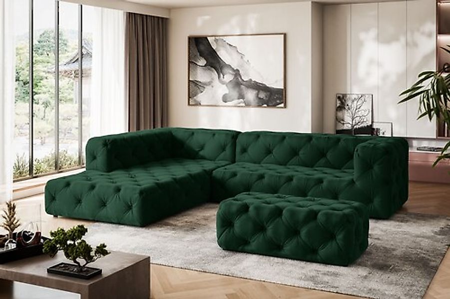 Home affaire Ecksofa »FOLLINA« L-Form, mit klassischer Chesterfield-Knopfhe günstig online kaufen