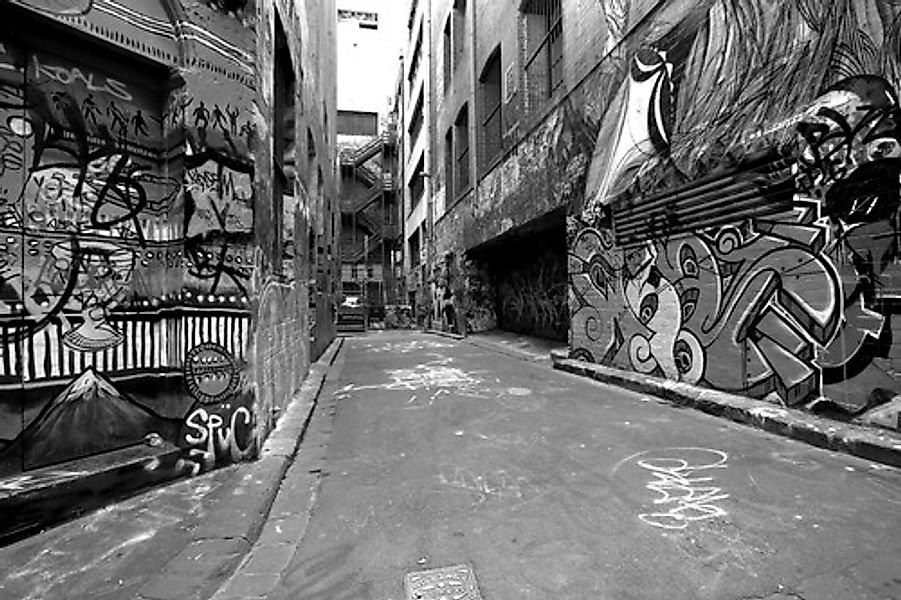 Papermoon Fototapete »New York, Bronx, Hinterhof, Feuerleiter Schwarz & Wei günstig online kaufen