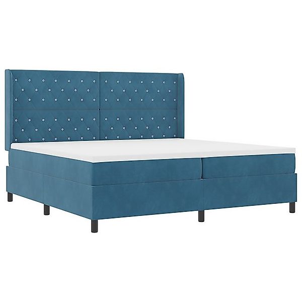 vidaXL Bett Boxspringbett mit Matratze Dunkelblau 200x200 cm Samt (1-tlg) günstig online kaufen
