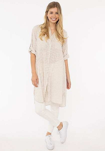 Zwillingsherz Longbluse ""Kida"", One Size, Streifen, Knopfleiste, Brusttas günstig online kaufen