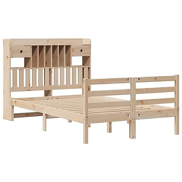vidaXL Massivholzbett mit Regal ohne Matratze 135x190 cm Kiefernholz 332192 günstig online kaufen