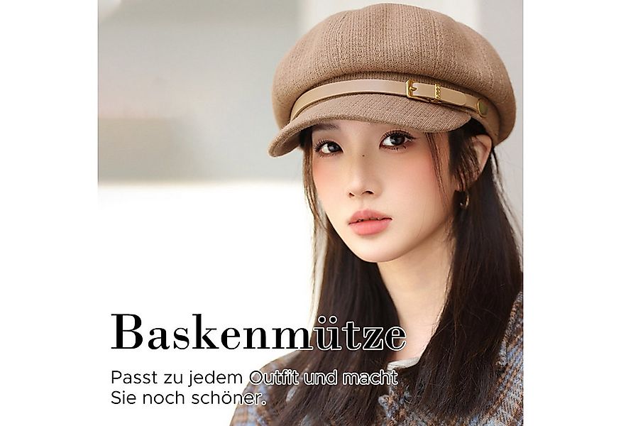 Refttenw Baskenmütze Damen Ballonmütze,warme Schirmmütze,Wintermütze,Barett günstig online kaufen