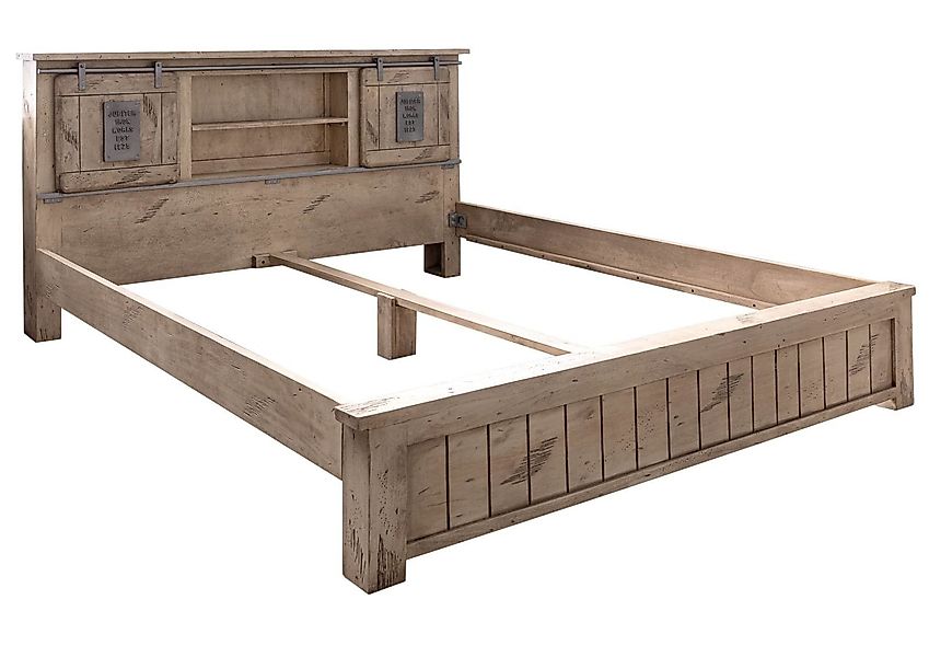 Massivmoebel24 Massivholzbett (Bett Mango 140x200 whitewash günstig online kaufen