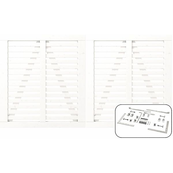 Doppeltor Harmoni Nadelholz Weiß 200 cm x 107 cm günstig online kaufen