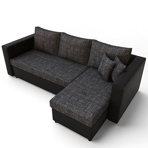 VitaliSpa® Ecksofa, Schwarz/Anthrazit, 224 x 144 cm, mit Schlaffunktion günstig online kaufen