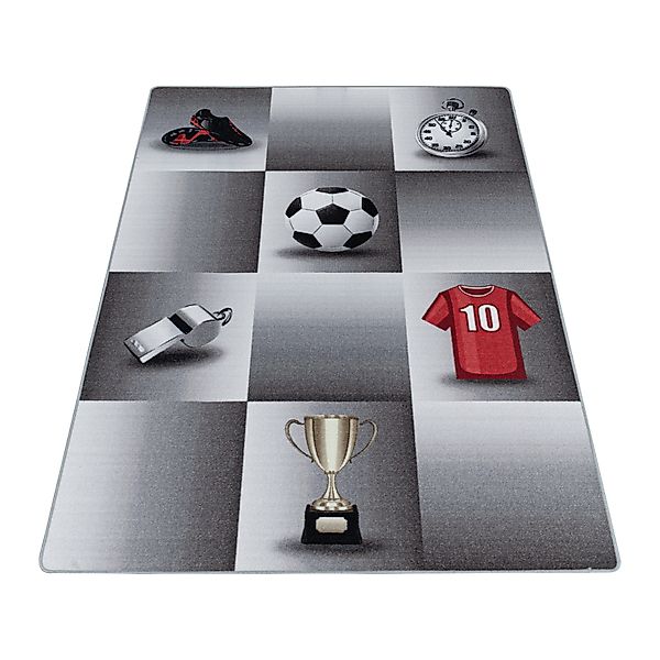 Stilvoll Günstig Kinderteppich für Spiel-Kinderzimmer Fußball-Design günstig online kaufen
