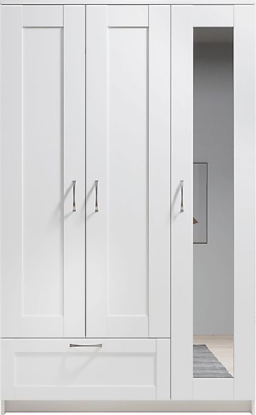 Kleiderschrank 3-trg.  mit Spiegeltür und Inneneinteilung ca.117x190x50 cm günstig online kaufen