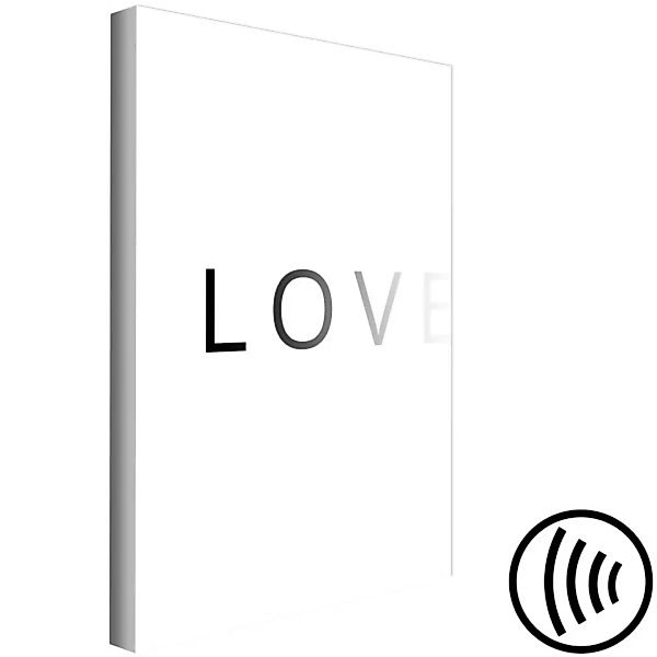 Bild auf Leinwand Love in Grautönen - englischer Text auf einem weißen Hint günstig online kaufen