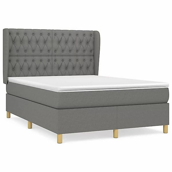 vidaXL Boxspringbett mit Matratze Dunkelgrau 140x200 cm Stoff1376609 günstig online kaufen