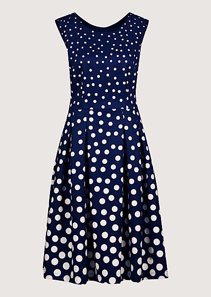MADELEINE Sommerkleid "Kleid Kurzarm Tupfenkleid in Midilänge" V Ausschnitt günstig online kaufen