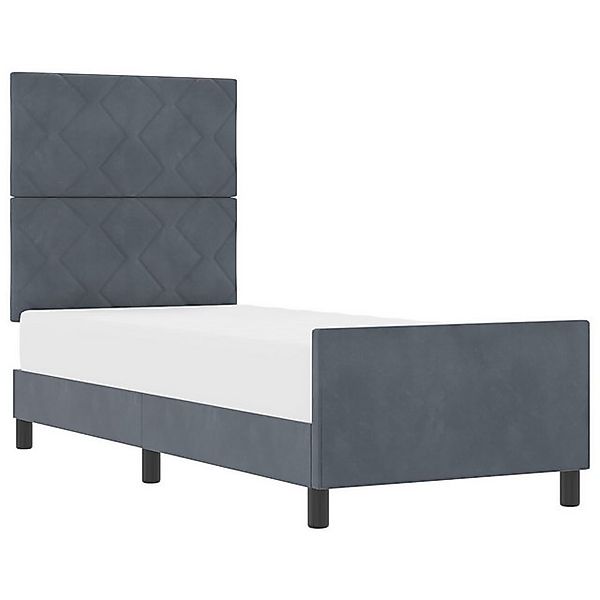 vidaXL Bett Bettgestell Dunkelgrau 80x200 cm Samt (1-tlg) günstig online kaufen