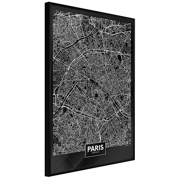 Poster - City Map: Paris (dark) günstig online kaufen