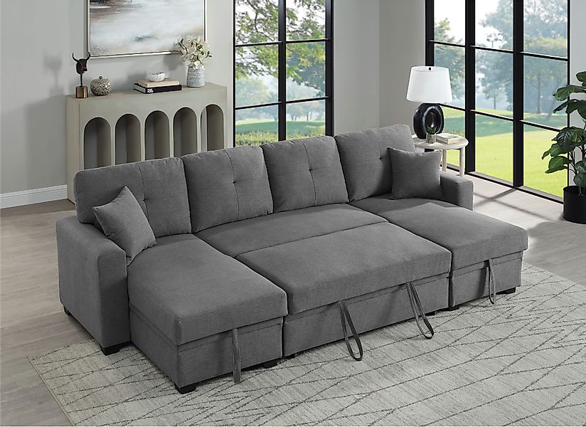 ATLANTIC home collection Wohnlandschaft "Gerrit U-Form", inkl. 2 Bettkästen günstig online kaufen