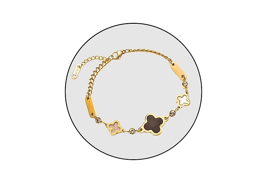 GOLDKLEIN Edelstahlarmband Edelstahl Gold Clover Charm Armband, Damen, inkl günstig online kaufen