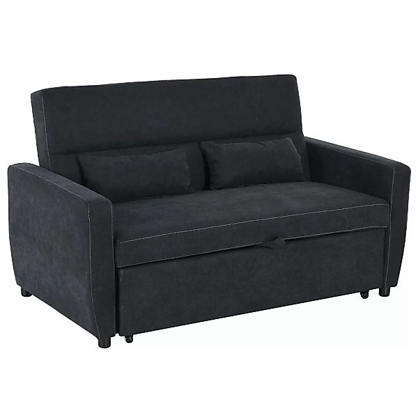 HOMCOM Schlafsofa 2-Sitzer mit Bettfunktion Wurfkissen Samtoptik günstig online kaufen