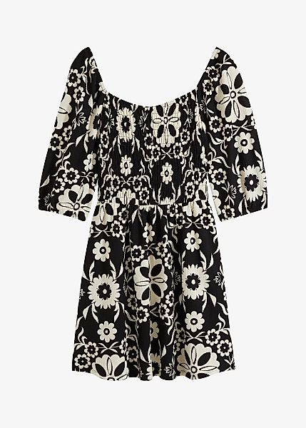 Kleid, strukturiert mit Puff-Ärmeln günstig online kaufen