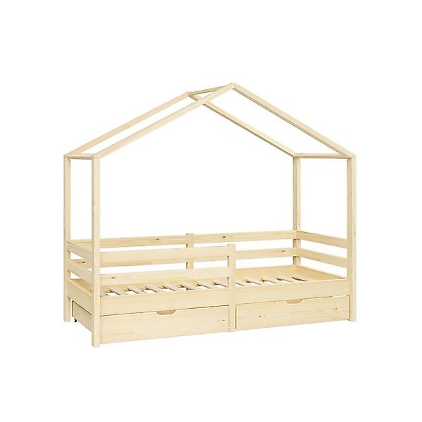 Bellabino Hausbett Abia (90x200 cm natur), Hausbett mit Schubladen günstig online kaufen