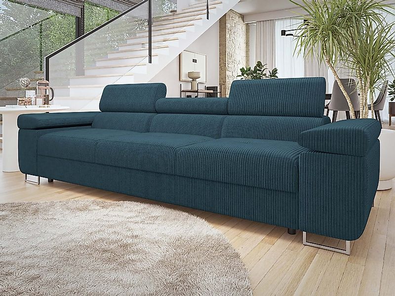 MIRJAN24 Sofa Torezio 3 Cord, Einstellbare Kopfstützen, 263x102x70-90 cm günstig online kaufen