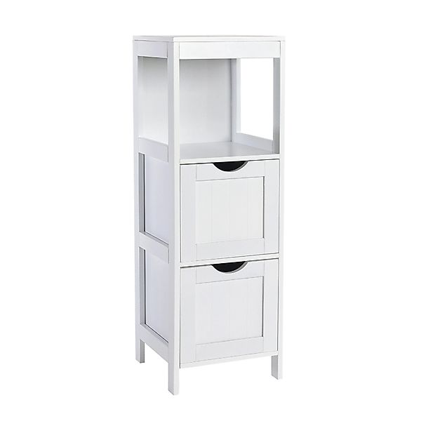Svita Lintu Badregal Standregal Badezimmerschrank Schubladen Holzoptik Weiß günstig online kaufen