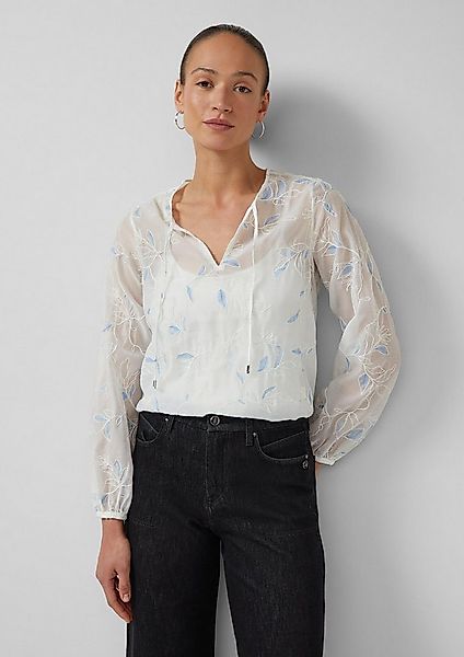 s.Oliver Langarmbluse Bluse Bluse mit Raffungen und Bindeband günstig online kaufen