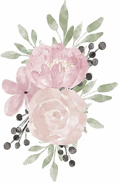 queence Wandtattoo »Ella« Wandbild, Sticker, rosa, Blume, Blüte, selbstkleb günstig online kaufen