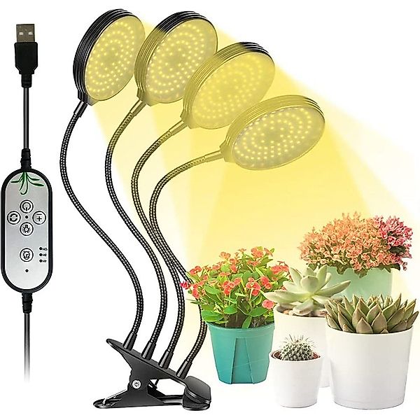 Rosnek Pflanzenlampe 1/2/3/4 Köpfe, dimmbar, ein günstig online kaufen