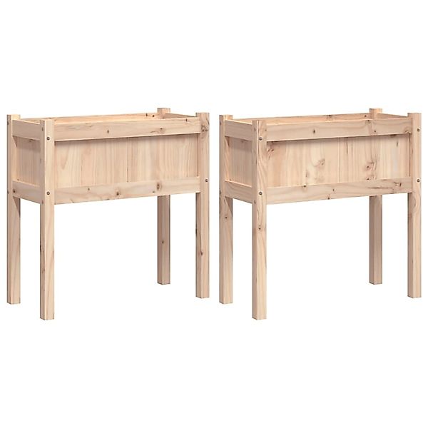 vidaXL Pflanzkübel 2 Stk mit Beinen Massivholz Kiefer 837555 günstig online kaufen
