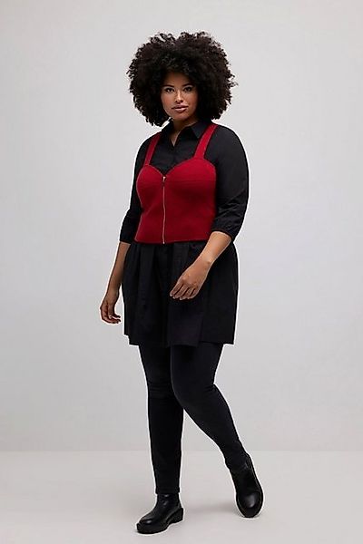 Ulla Popken Strickjacke Bra-Top Slim Reißverschluss Feinstrick ärmellos günstig online kaufen