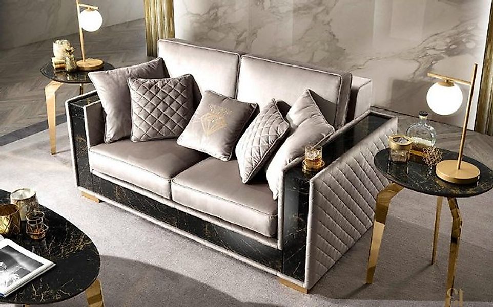 Xlmoebel Sofa Zweisitzer-Sofa mit modernem Design aus Stoff in Grau für die günstig online kaufen