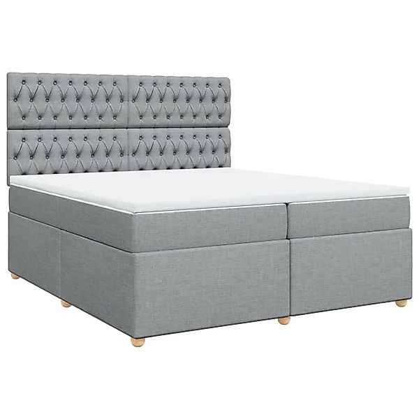 vidaXL Boxspringbett mit Matratze Hellgrau 200x200 cm Stoff 3293694 günstig online kaufen