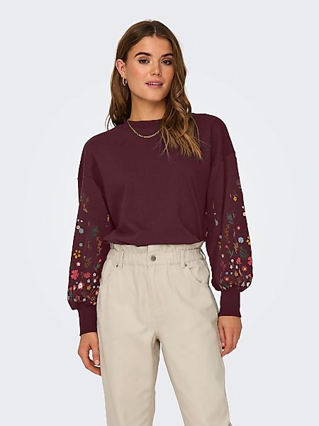 ONLY Sweatshirt "ONLBROOKE L/S O-NECK FLOWER SWT", Baumwollmischung, regula günstig online kaufen