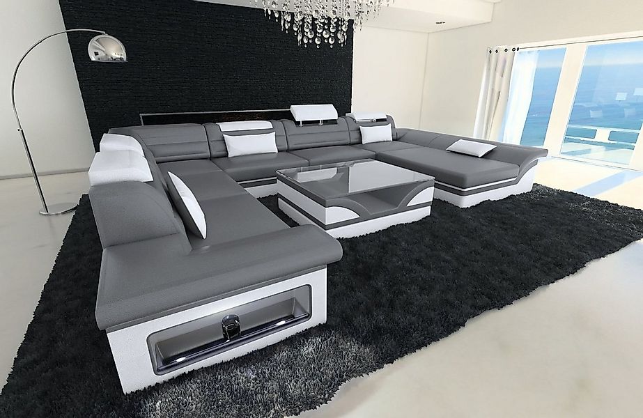 Sofa Dreams Wohnlandschaft Ledercouch Leder Sofa Enzo XXL U Form Ledersofa, günstig online kaufen