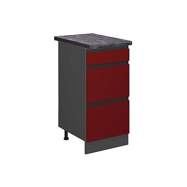 Vicco Küchenunterschrank R-Line Rot/Anthrazit 40 cm mit Schubladen AP Anthr günstig online kaufen