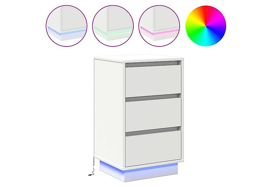 vidaXL Nachttisch Nachttisch mit Schubladen Weiß 39 x 34,5 x 65 cm Holzwerk günstig online kaufen