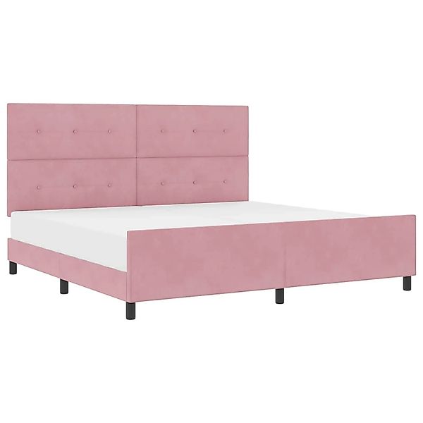 vidaXL Boxspringbett mit Kopfteil Rosa 200 x 200 cm Samt 3344968 günstig online kaufen