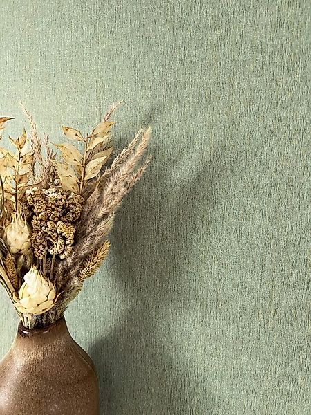 Newroom Vliestapete, Grün Tapete Uni Einfarbig - Unitapete Leinen-Optik Dun günstig online kaufen