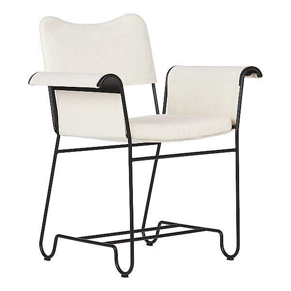 Gubi - Tropique Dining Chair Gestell schwarz - weiß/Stoff Udine Limonta 06 günstig online kaufen