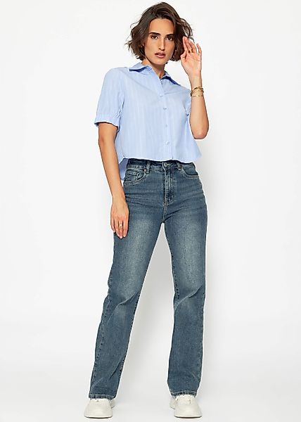 SASSYCLASSY Kurzarmbluse Crop Kurzarmbluse Damen mit günstig online kaufen