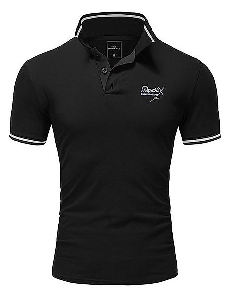 REPUBLIX Poloshirt GABRIEL Herren Basic Kurzarm Kontrast Polo Hemd günstig online kaufen