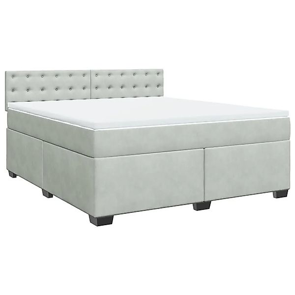 vidaXL Boxspringbett mit Matratze Hellgrau 180x200 cm Samt 3286390 günstig online kaufen