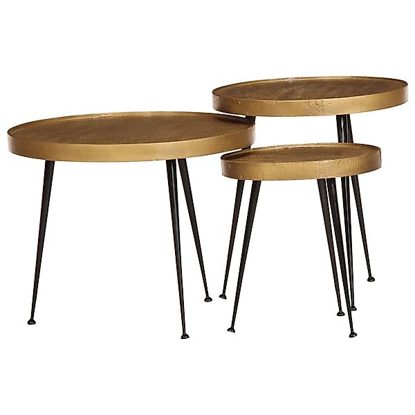 vidaXL Couchtisch 3 Stk Golden Holzwerkstoff 373640 günstig online kaufen