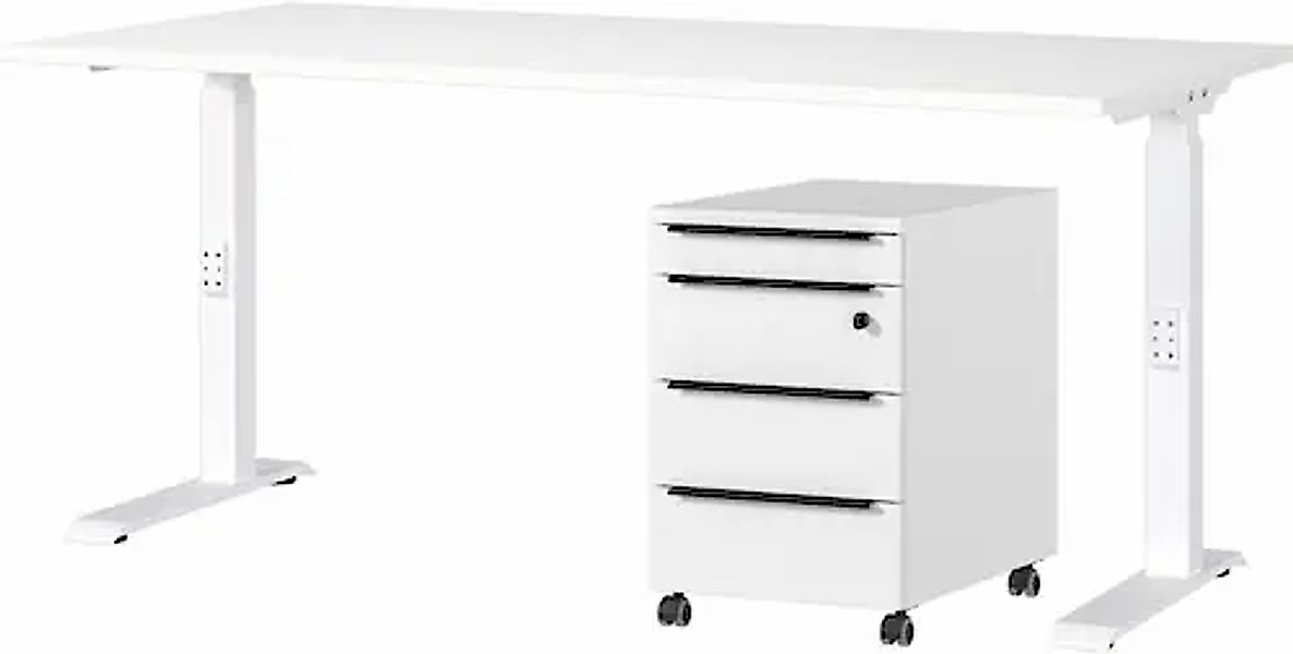 GERMANIA Büromöbel-Set "Mailand", 2-teiliges Set: Schreibtisch + Rollcontai günstig online kaufen