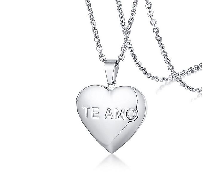 Order & Smile Schmuck Herzkette Herz Medaillon Kette: Foto Anhänger aufklap günstig online kaufen