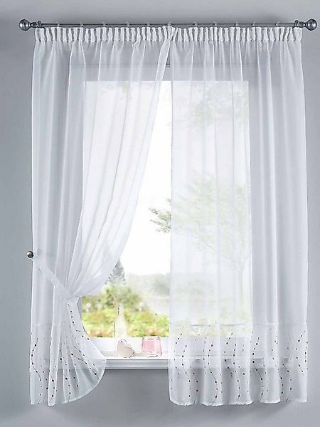 Gardinenbox Gardine (2 St), Stangendurchzug, transparent, Voile, PUNKT Stic günstig online kaufen