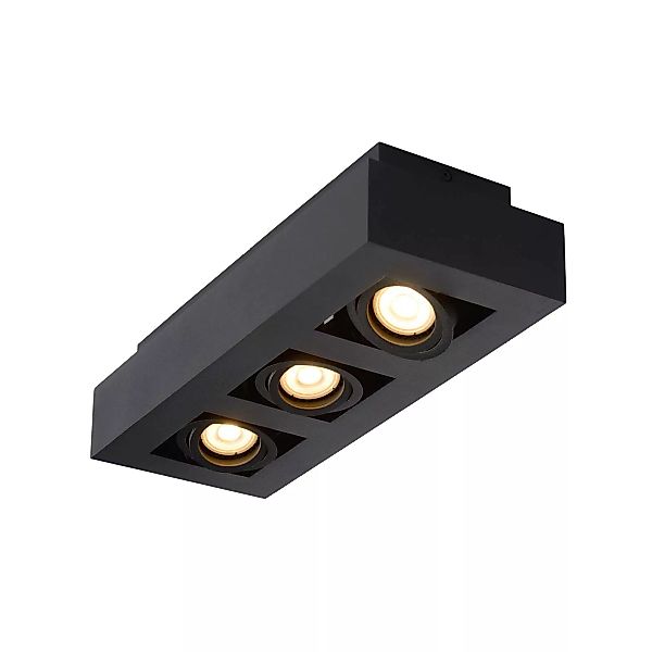 LED Deckenleuchte Xirax GU10 3x5W  in Schwarz 3-flammig günstig online kaufen