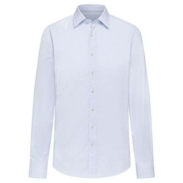 Hackett Mini Check Engneered Stripe Langarm Hemd M White / Sky günstig online kaufen