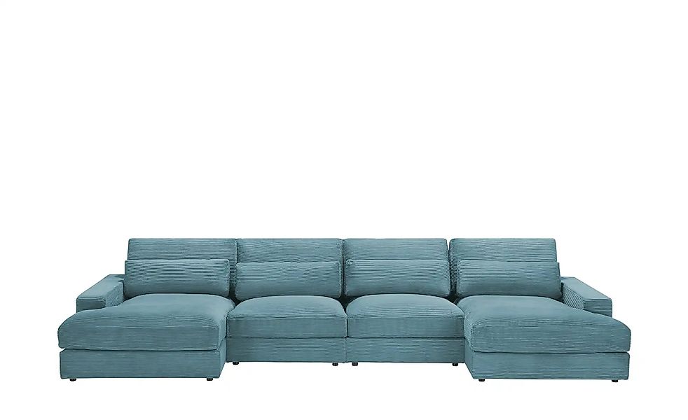 Wohnlandschaft  Branna ¦ türkis/petrol ¦ Maße (cm): B: 412 H: 88 T: 164.0 P günstig online kaufen