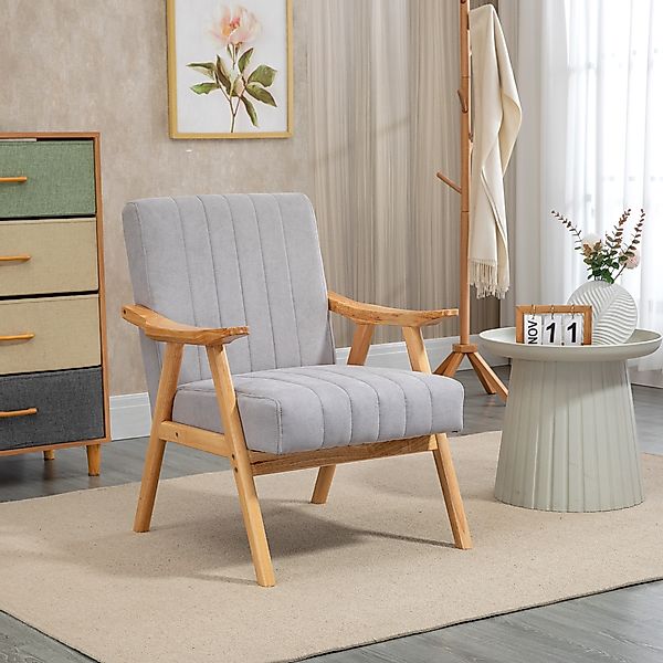 HOMCOM Ohrensessel Polsterstuhl mit Armlehnen Loungesessel Relaxsessel Skan günstig online kaufen