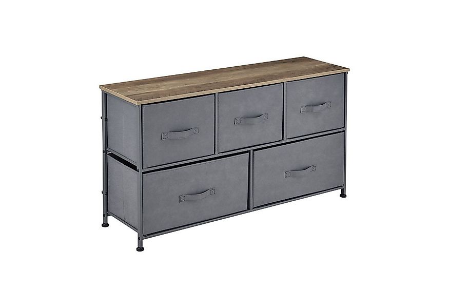 pro.tec Sideboard, Hoya Sideboard Beistelltisch mit 5 Schubladen aus Vliess günstig online kaufen